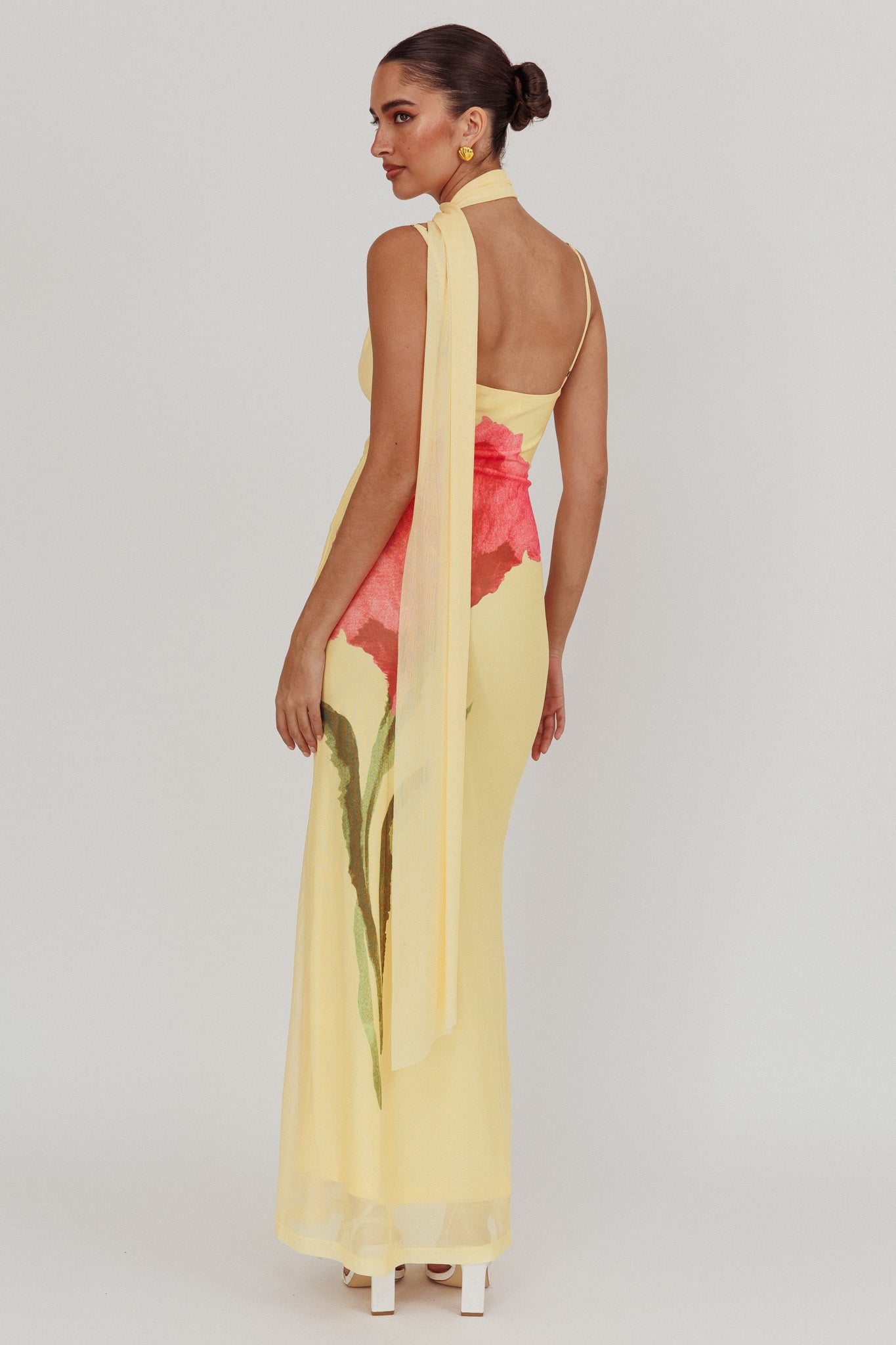 Clarissa Neck Wrap Maxi Dress Yellow
