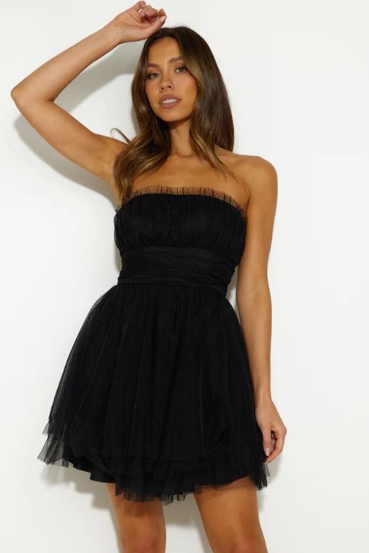 Abbigail Tulle Mini Dress Black
