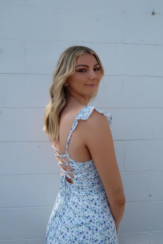 Ally Mini Dress Floral Blue