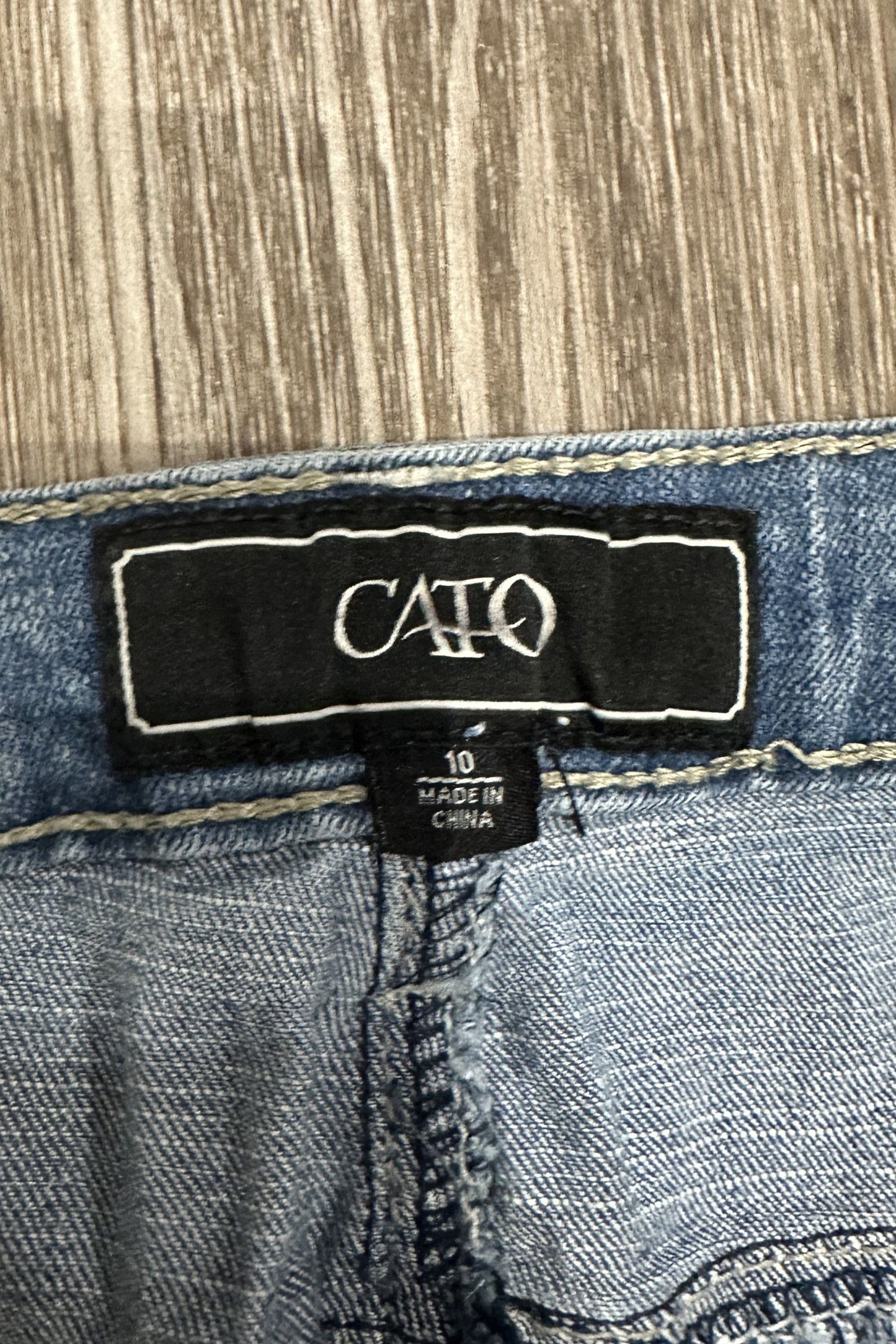 Vintage CATO Embroidered Studds Denim Mini Skirt