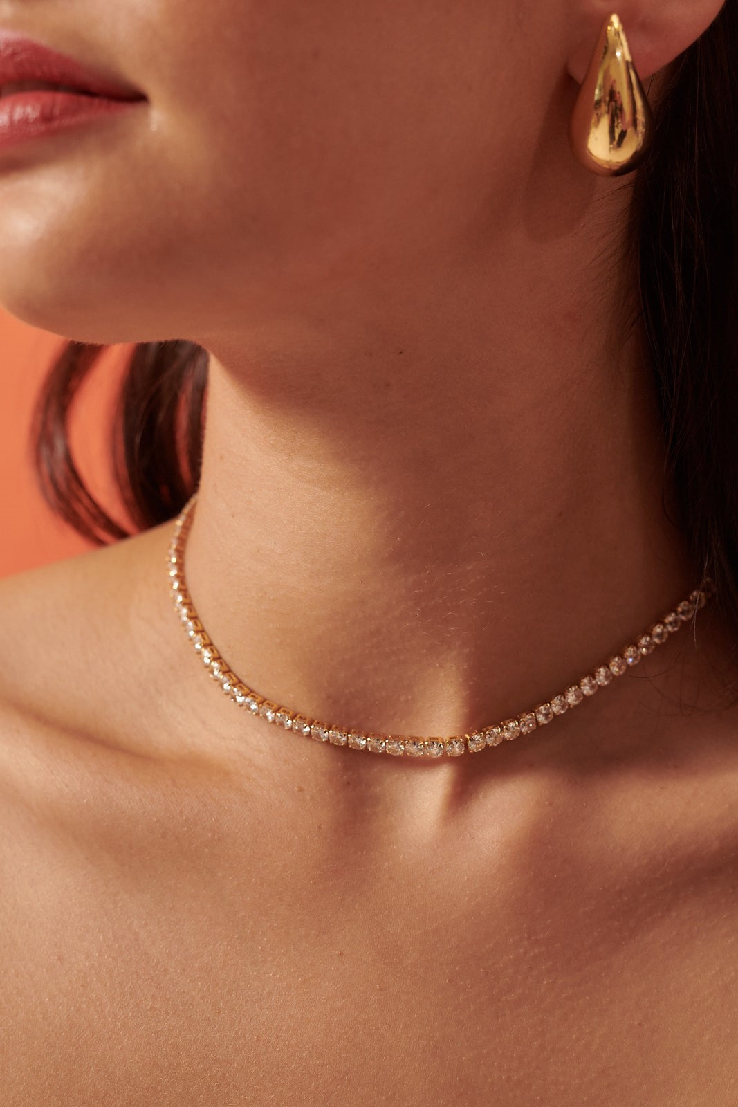 Dayana Tennis Necklace 18K Gold Plated