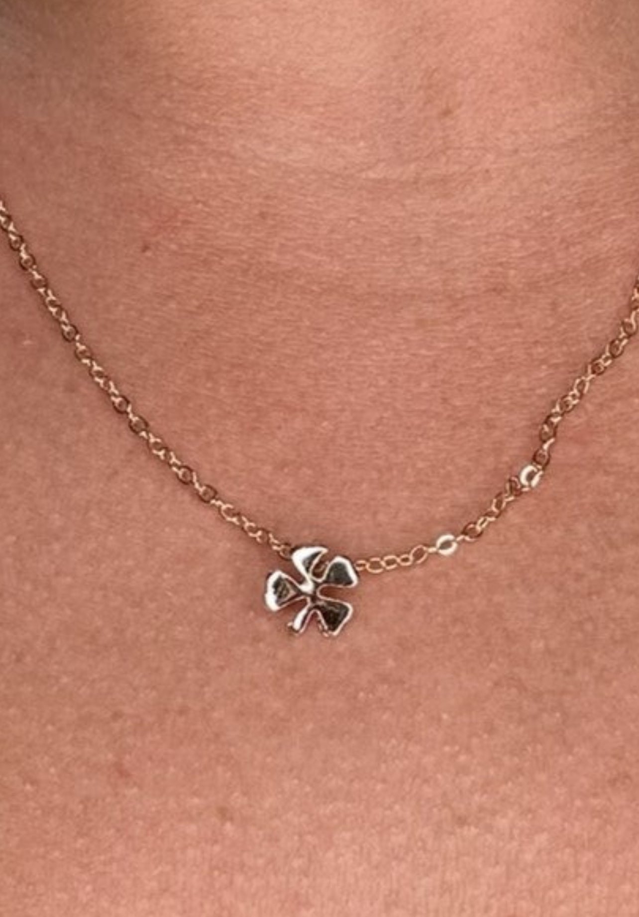 Wish Make A Wish Necklace Four Leaf Clover Gold