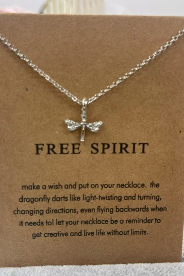 Free Spirit Make A Wish Necklace Dragonfly Gold