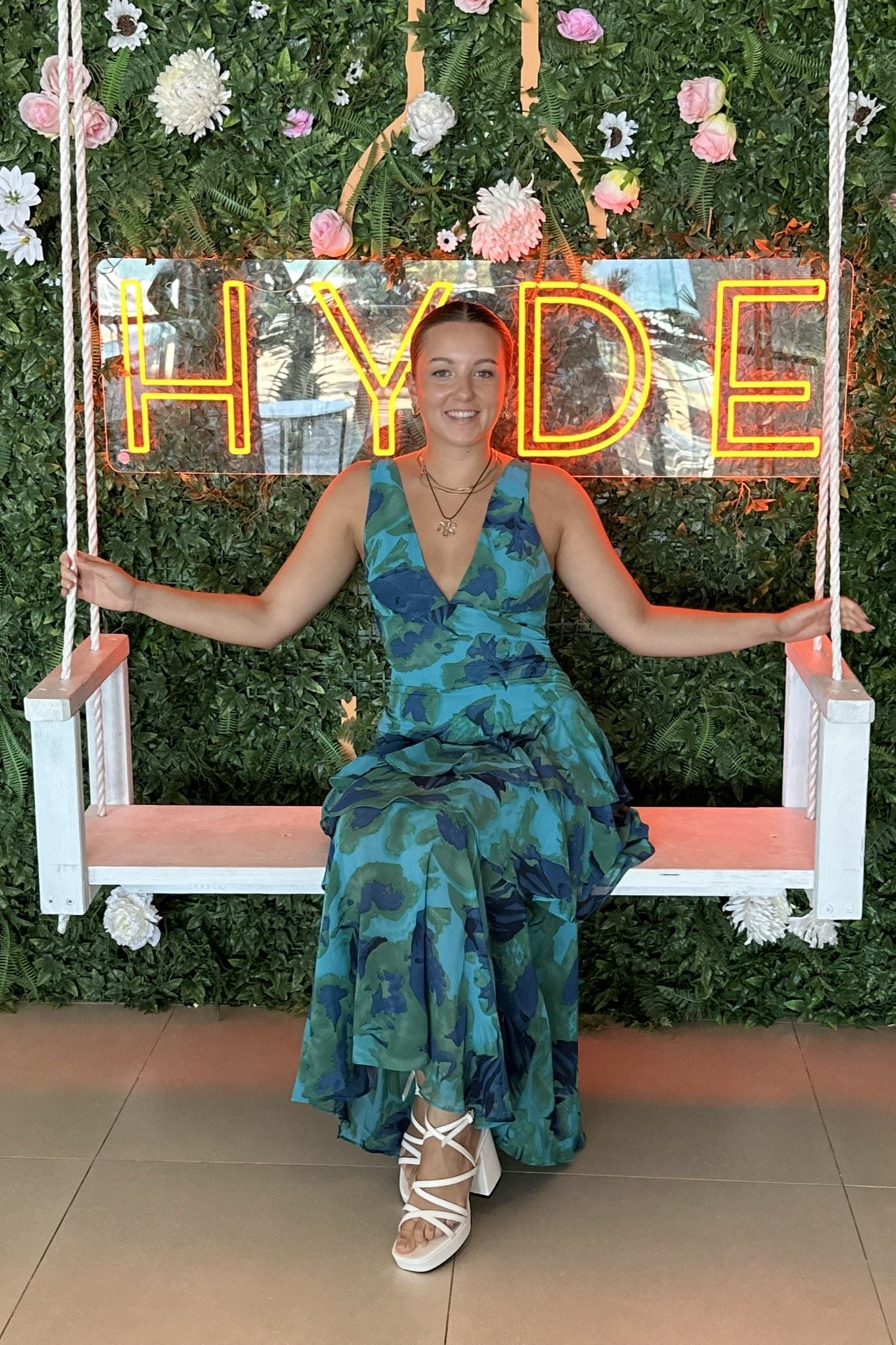 Frida Tiered Maxi Dress Floral Blue/Green