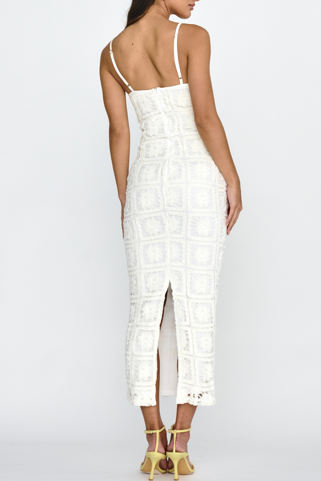 Halo Crochet Maxi Dress White