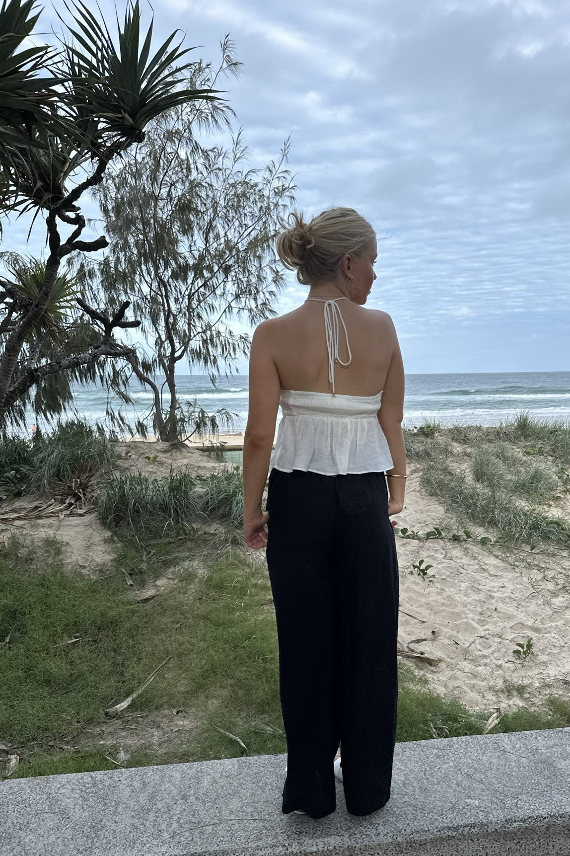 Iris Halter Neck Top Off White