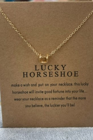 Lucky Horseshoe Make A Wish Necklace Horseshoe Gold
