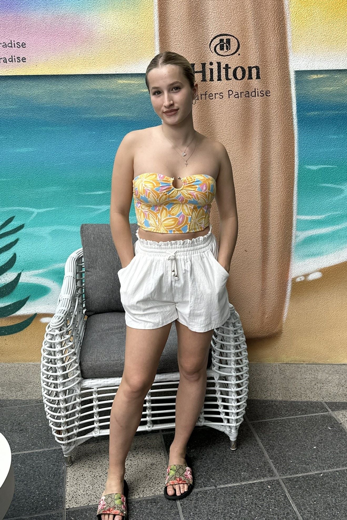 Lucy Strapless Crop Top Tropical