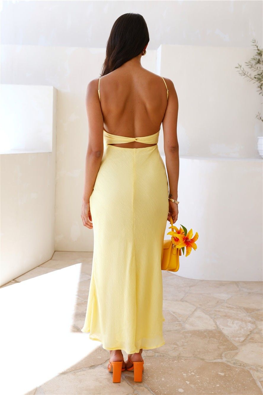 Amber Shirred Bust Maxi Dress Yellow