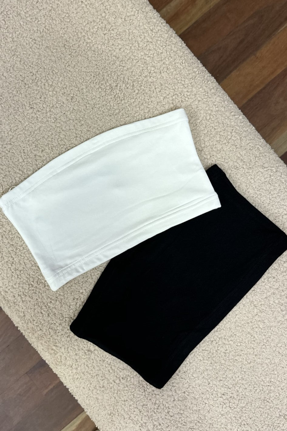Janelle Basic Strapless Crop Top White