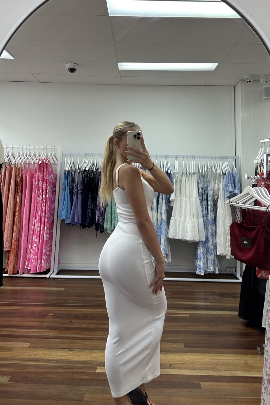 Jaycee Ribbed Maxi Dress White