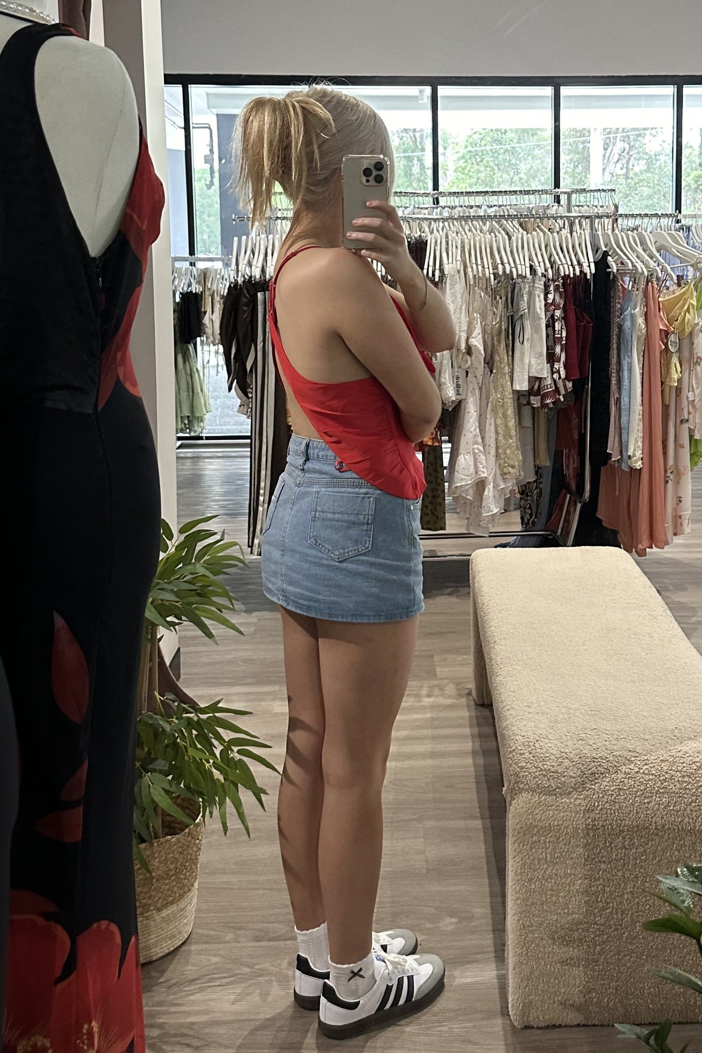 Katalina Cowl Neck Strappy Top Red