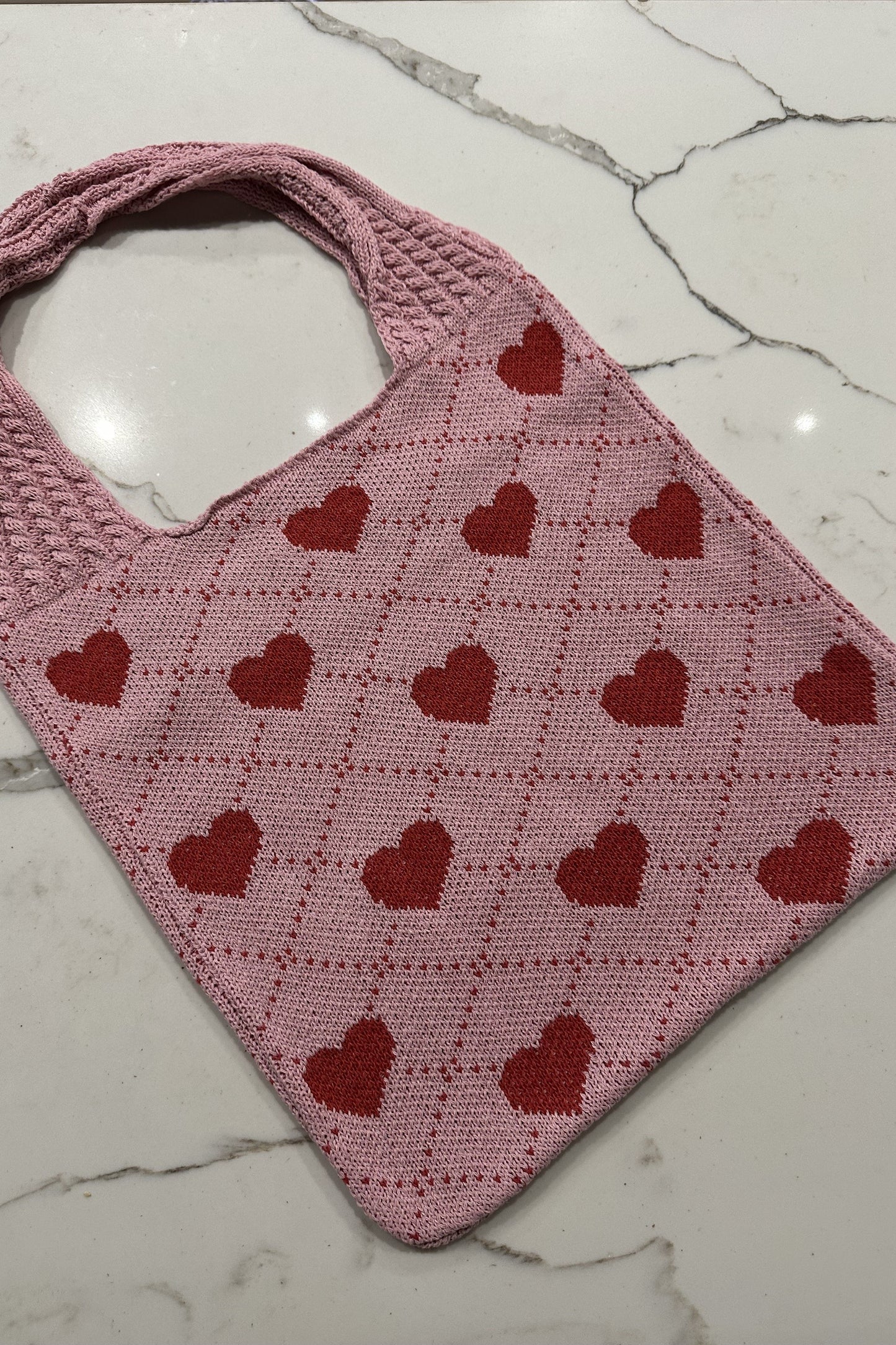 Kayla Heart Tote Bag Pink
