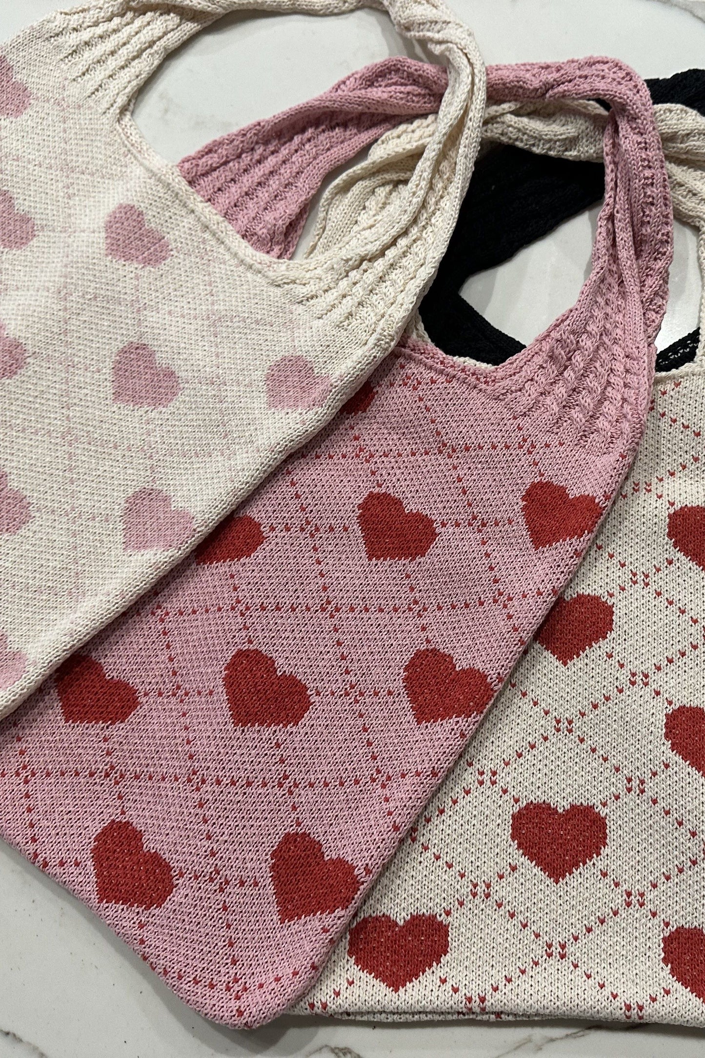 Kayla Heart Tote Bag Baby Pink
