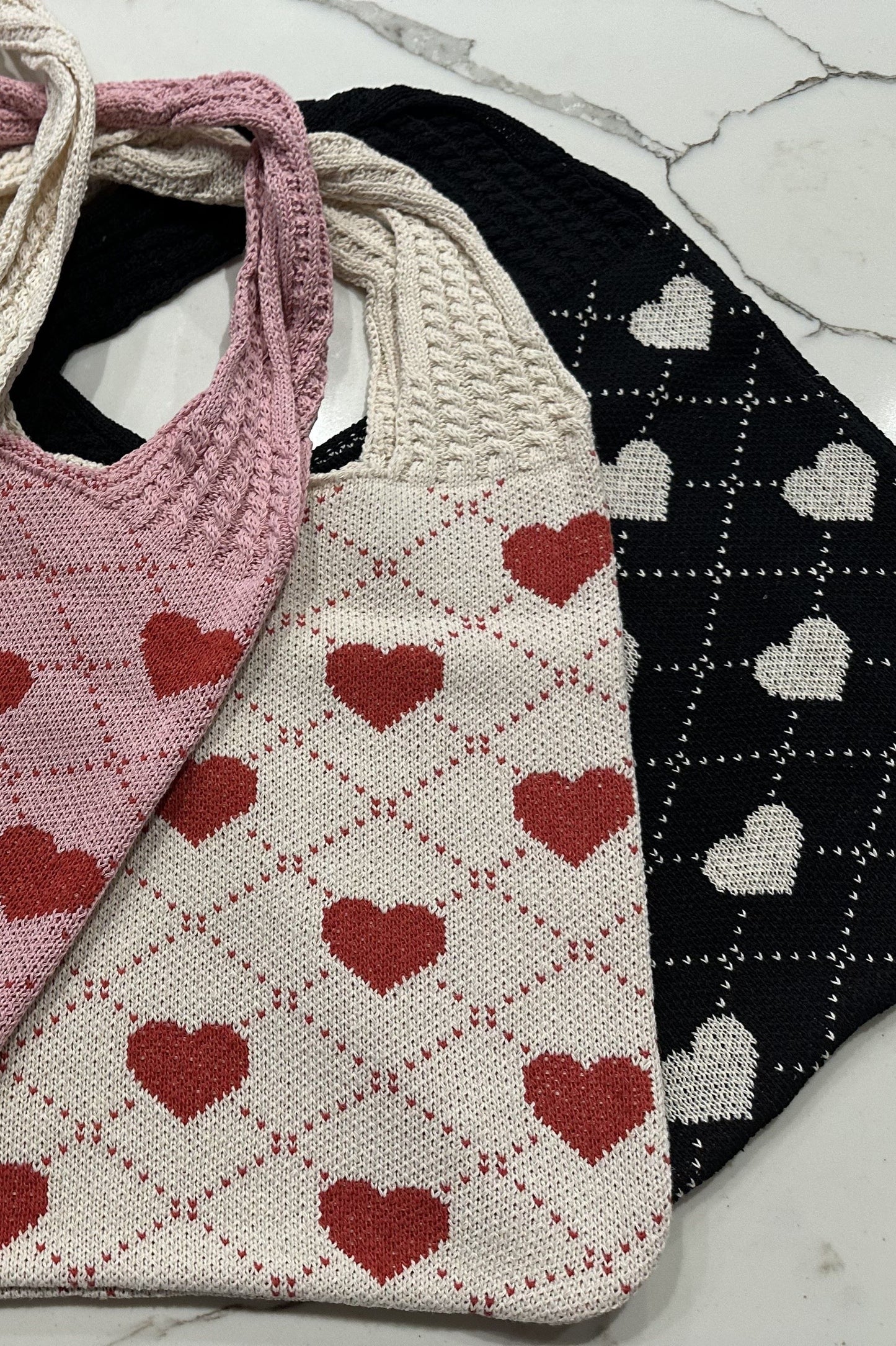 Kayla Heart Tote Bag Red