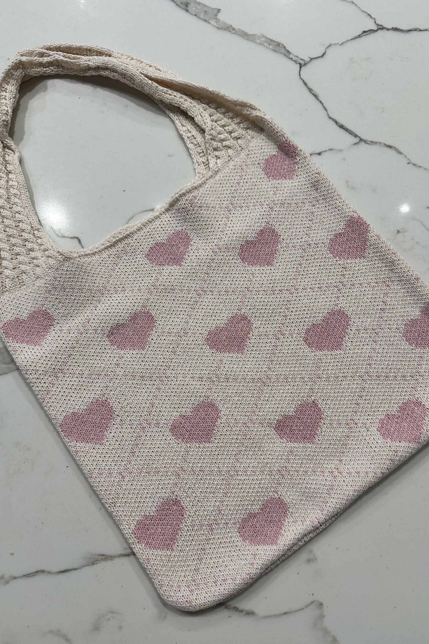 Kayla Heart Tote Bag Baby Pink