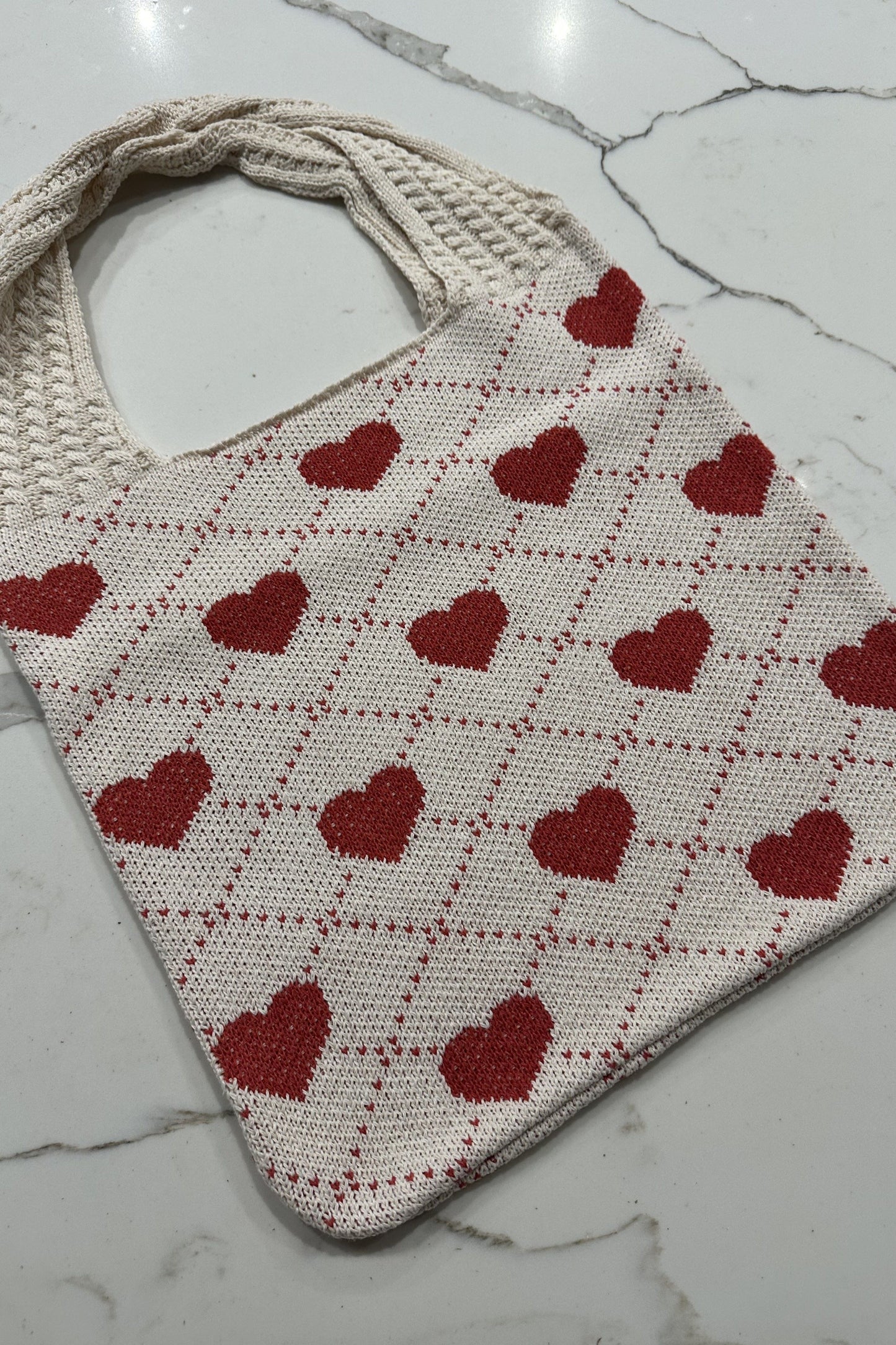 Kayla Heart Tote Bag Red