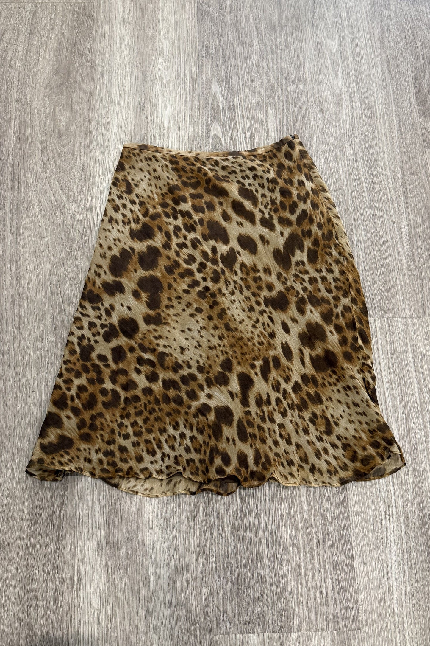 Vintage Leopard Print Midi Skirt