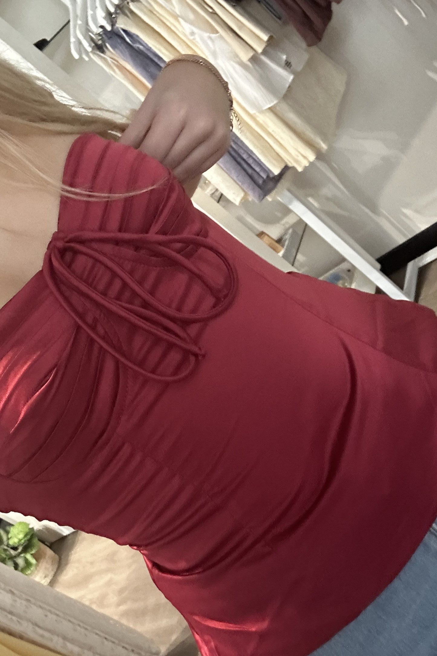 Lydia Corset Style Top Red