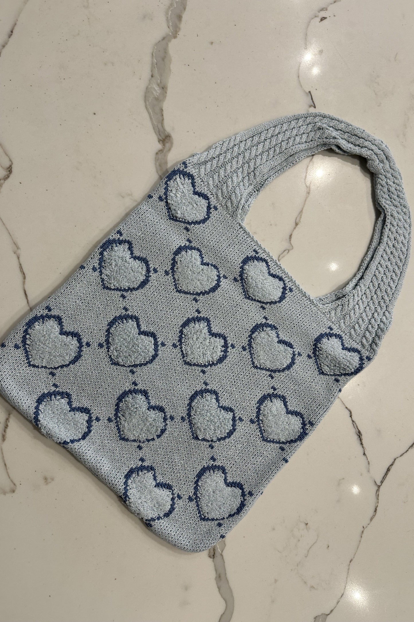 Melina Heart Tote Bag Baby Blue