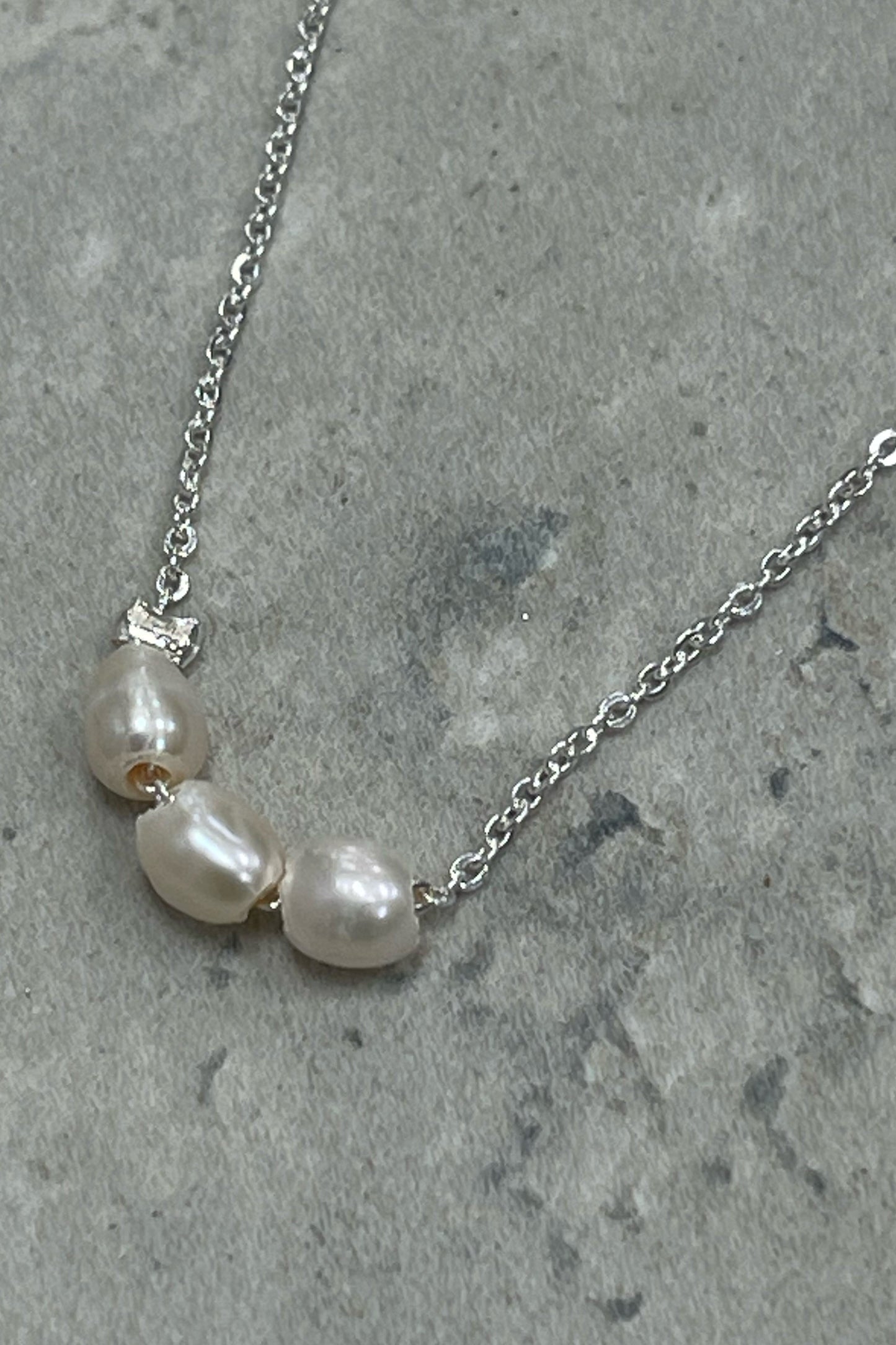 Eve Pearl Trio Sterling Silver Necklace