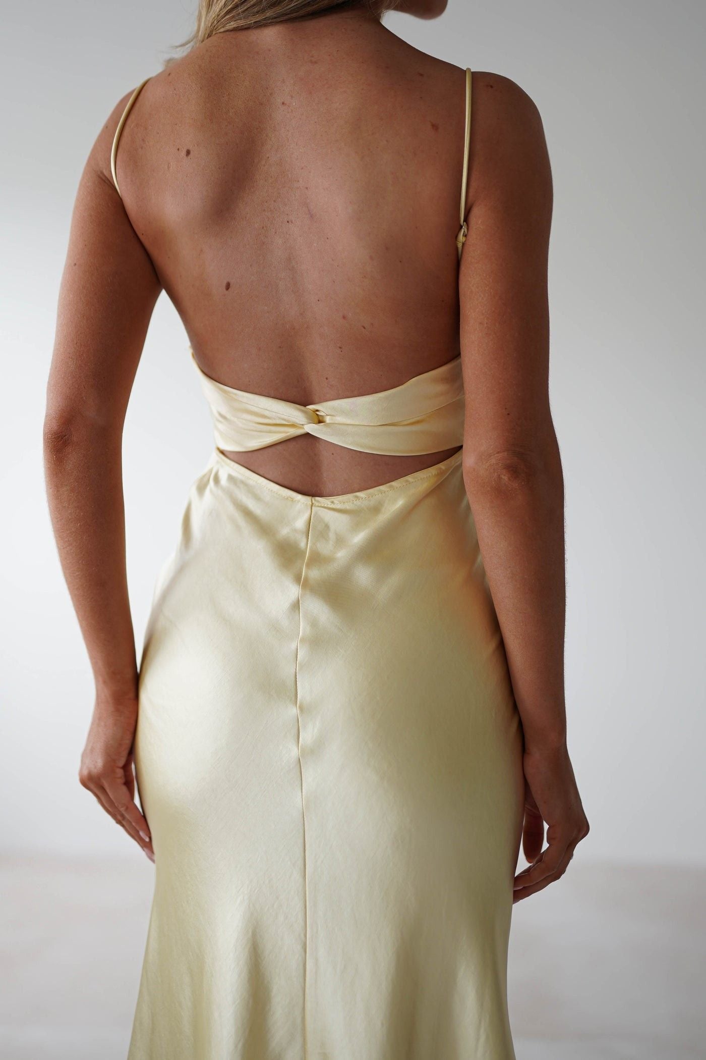 Penelope Shirred Bust Maxi Dress Lemon