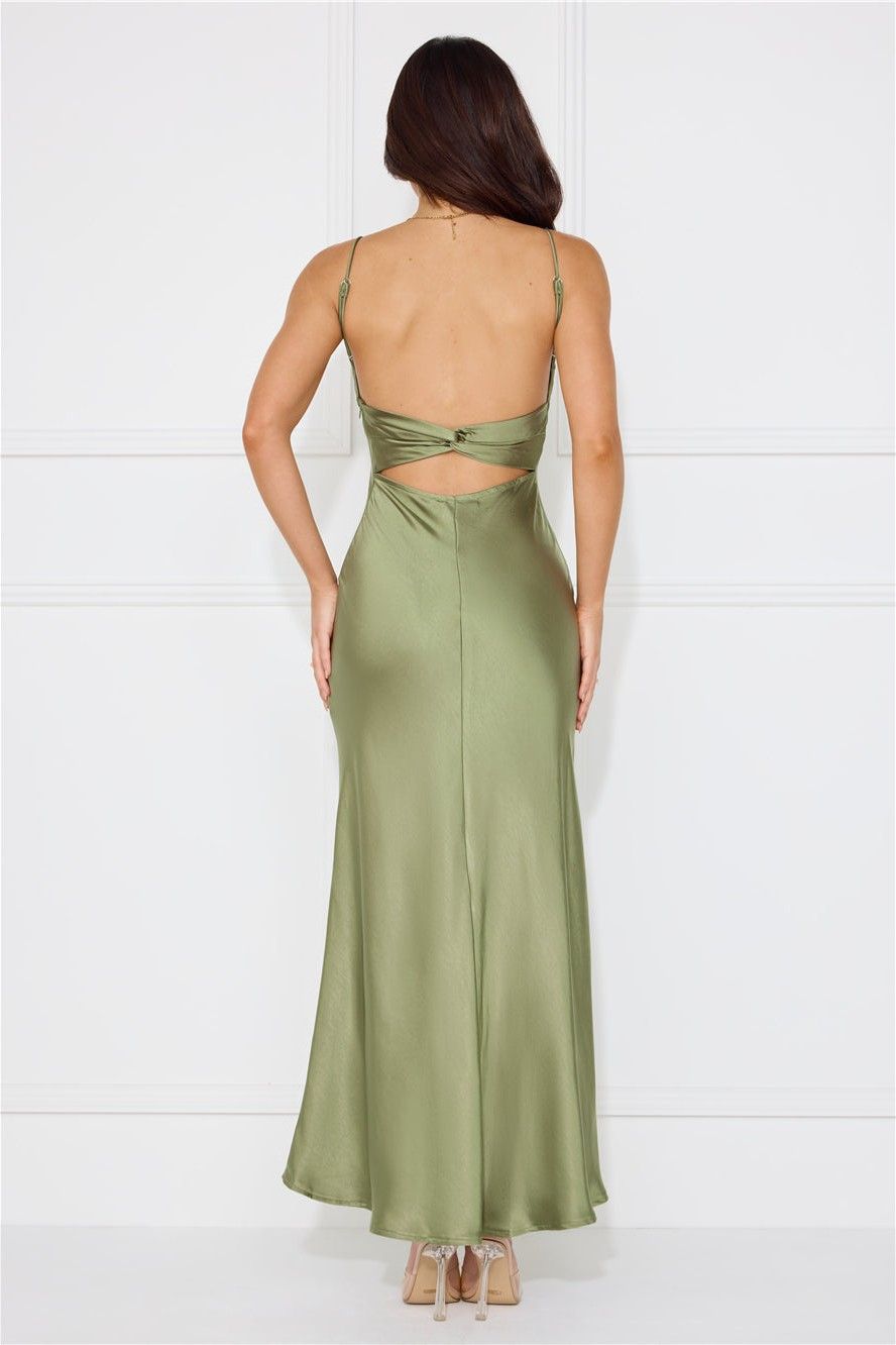Penelope Shirred Bust Maxi Dress Olive