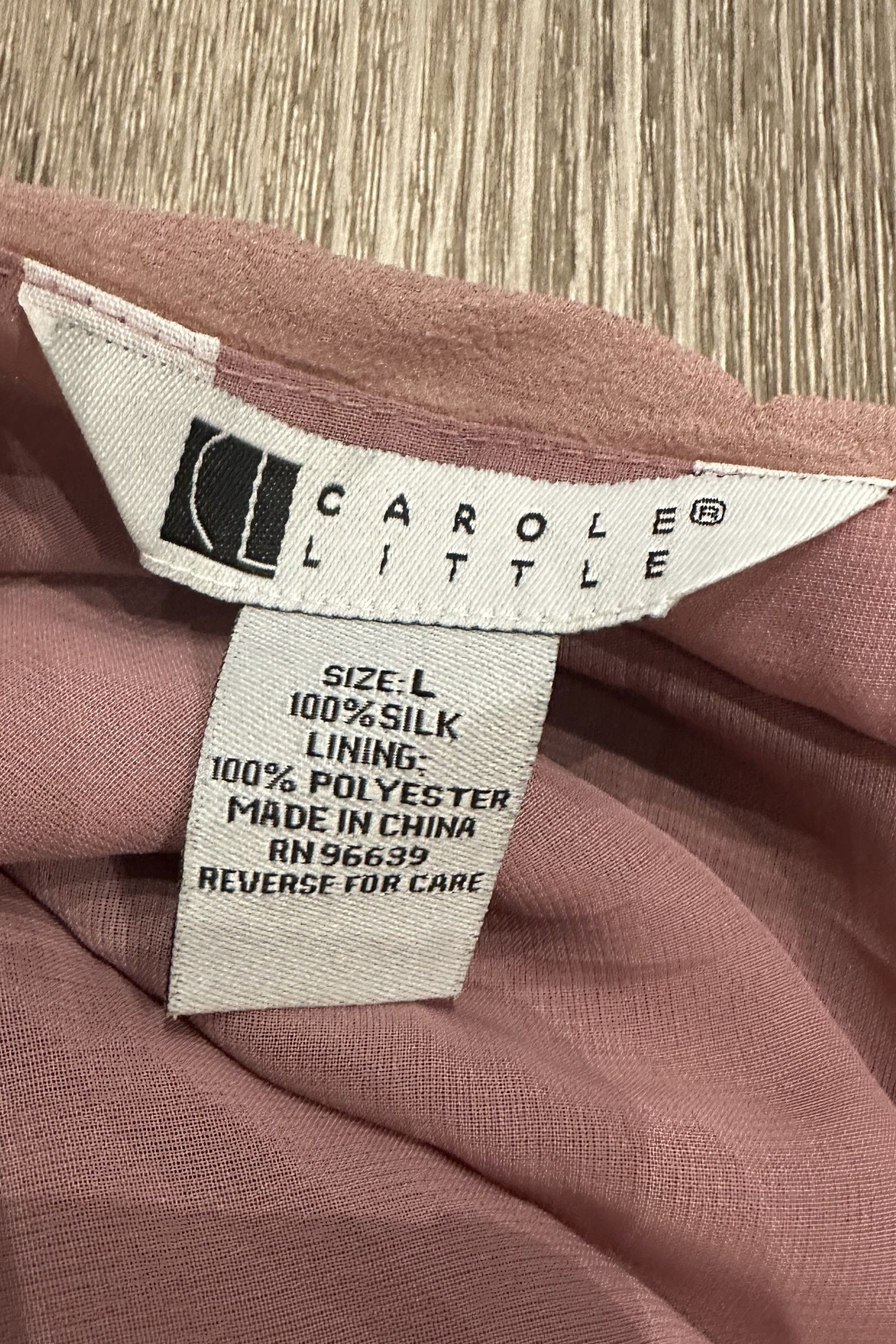 Vintage Carole Little Beaded Short Sleeve Top Pink