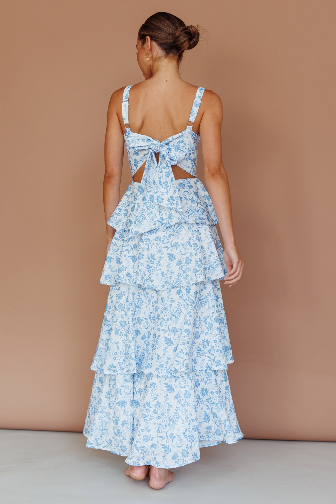 Rachelle Tiered Maxi Floral Blue
