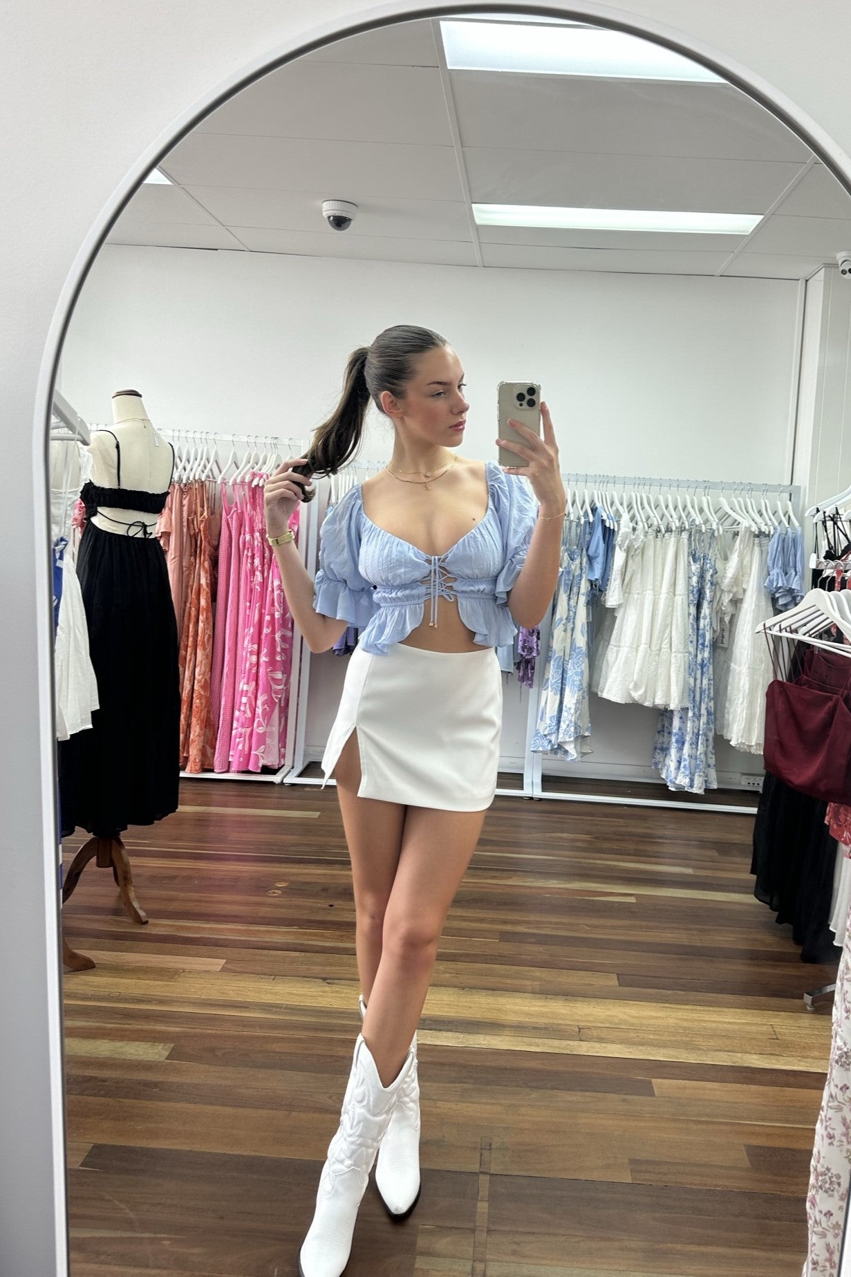 Tessa Crop Top Blue