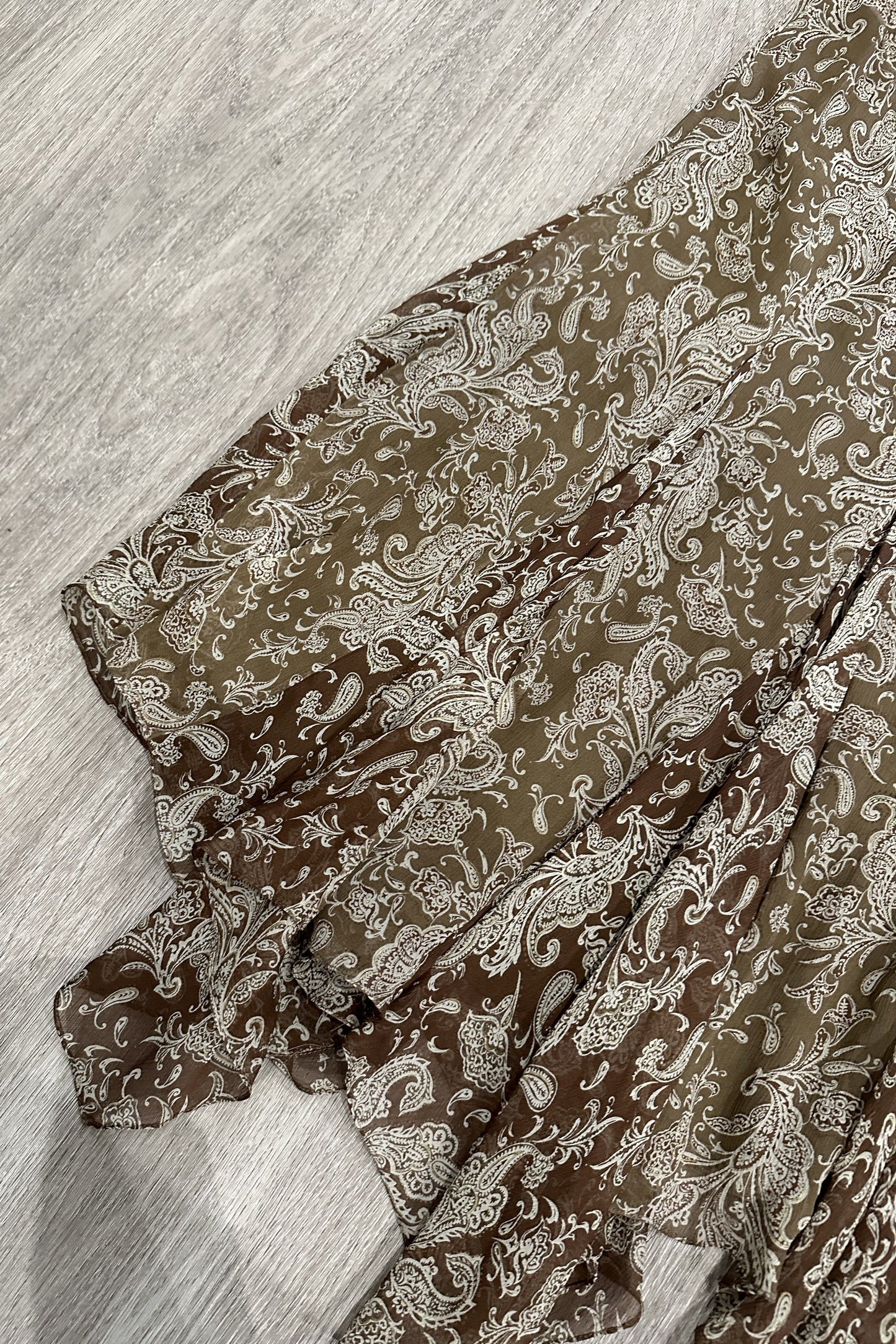 Vintage Ralph Lauren Paisley Handkerchief-hem Maxi Skirt