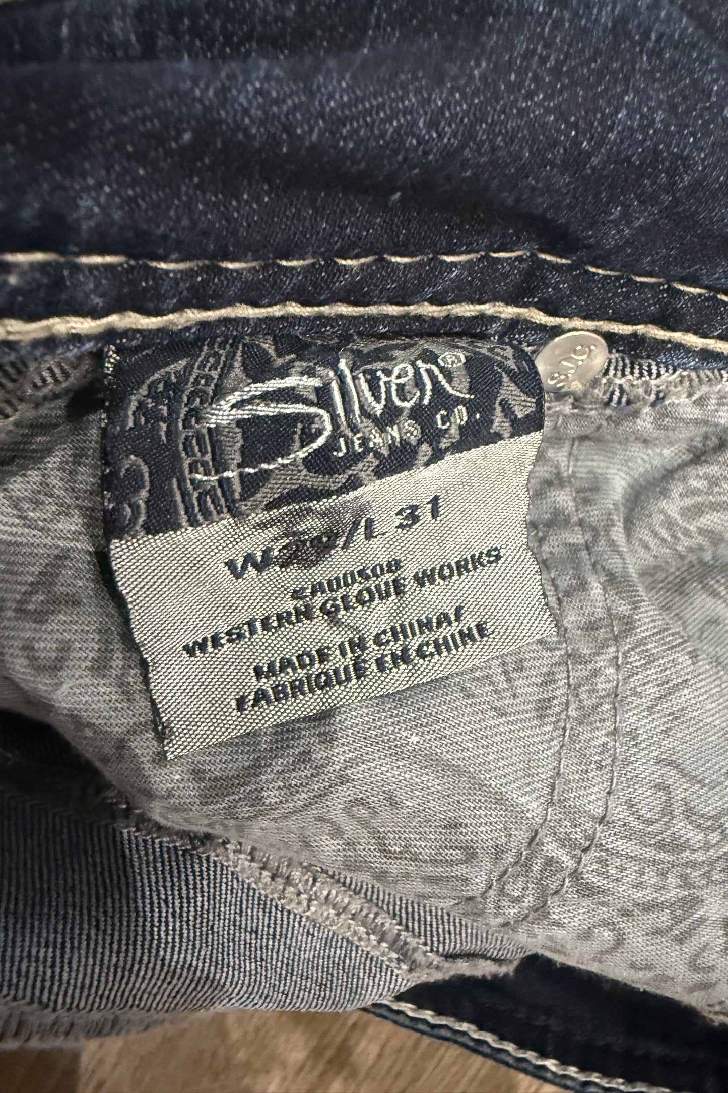 Vintage Silver Jeans Co Embroidered Denim Mini Skirt