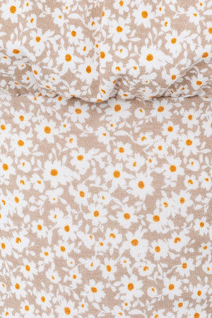 floral pattern mini dress ruched bust detail