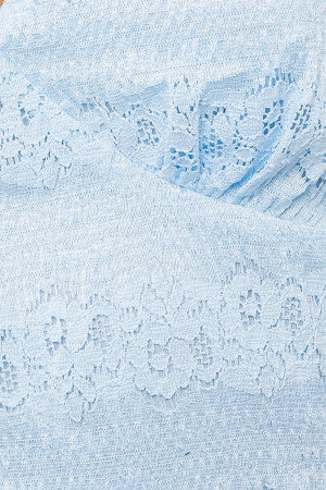 blue lace mini dress