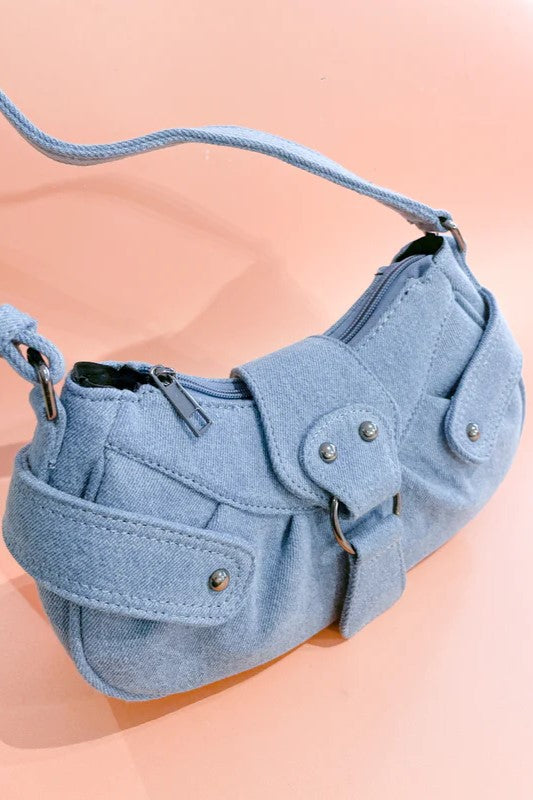 Alisse Denim Shoulder Bag