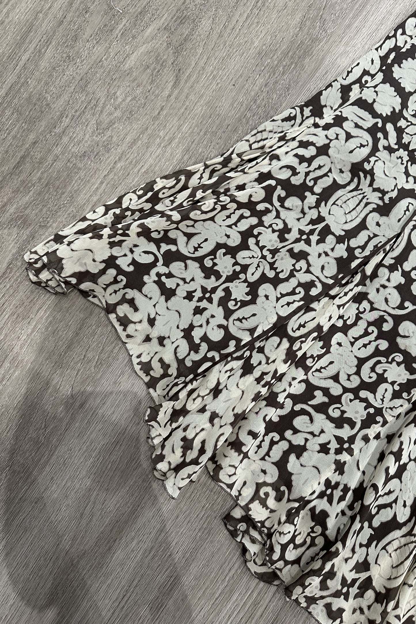 Vintage Context Handkerchief-hem Maxi Skirt