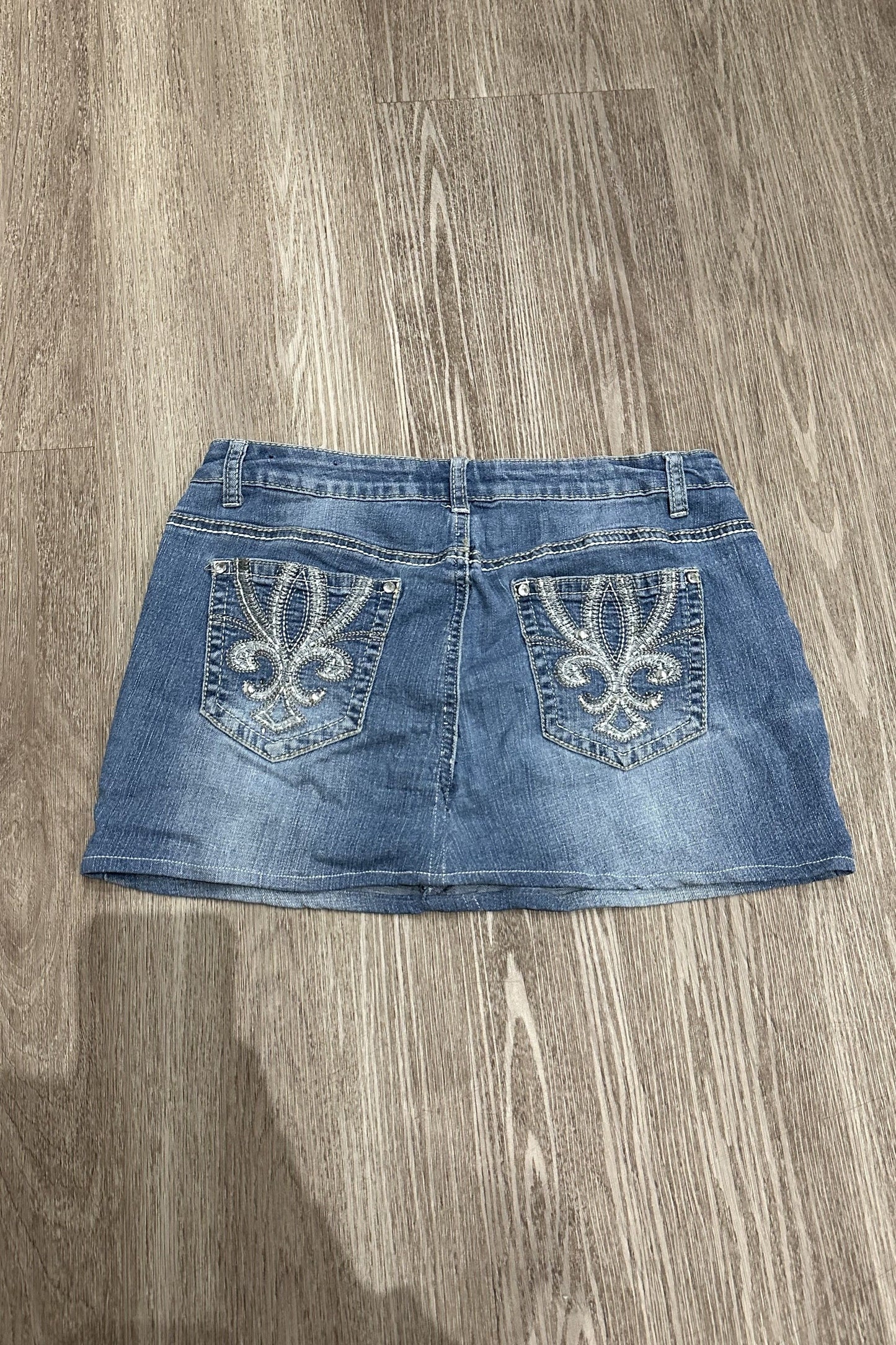 Vintage CATO Embroidered Studds Denim Mini Skirt
