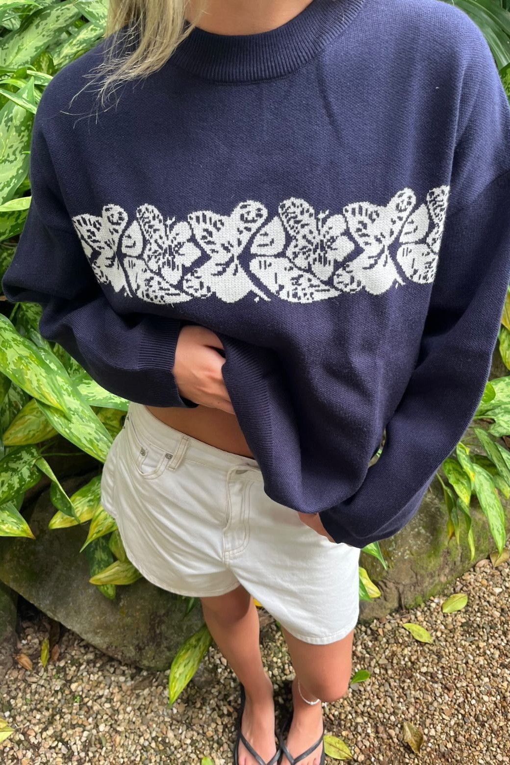 Evangeline Hibiscus Jumper Navy