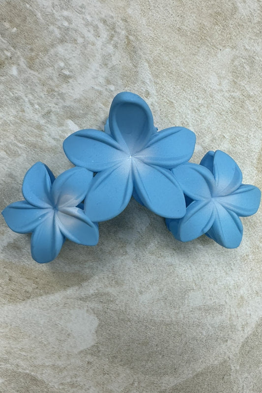 Eden Triple Frangipani Hairclaw Sky Blue