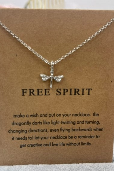 Free Spirit Make A Wish Necklace Dragonfly Sterling Silver