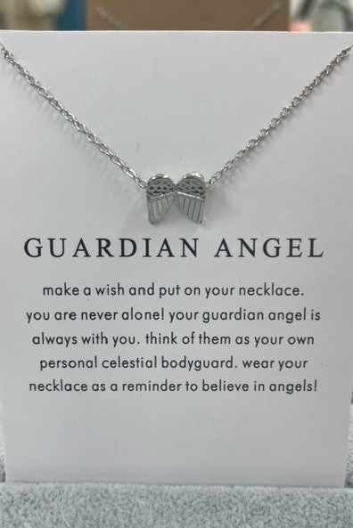 Guardian Angel Make A Wish Necklace Angel Wings Sterling Silver