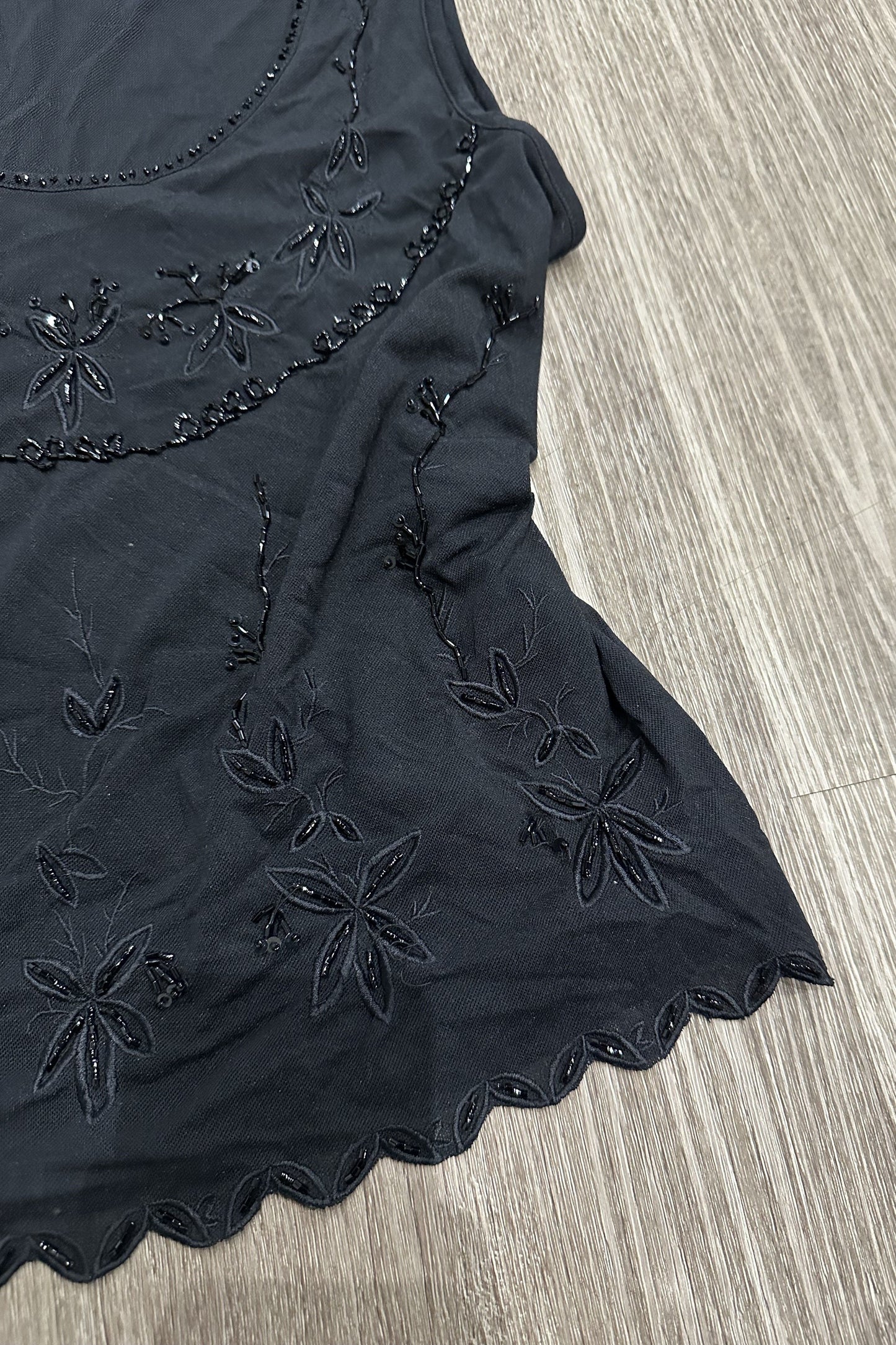 Vintage I.N.C Beaded Cami Top Black