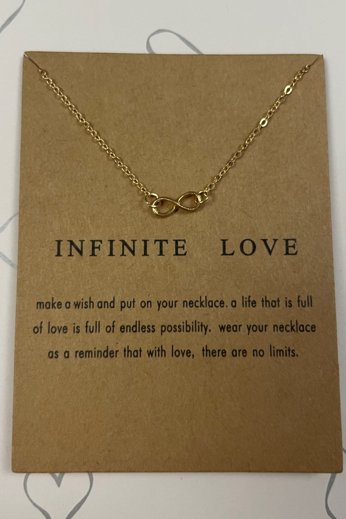 Infinite Love Make A Wish Necklace Infinity Symbol Gold