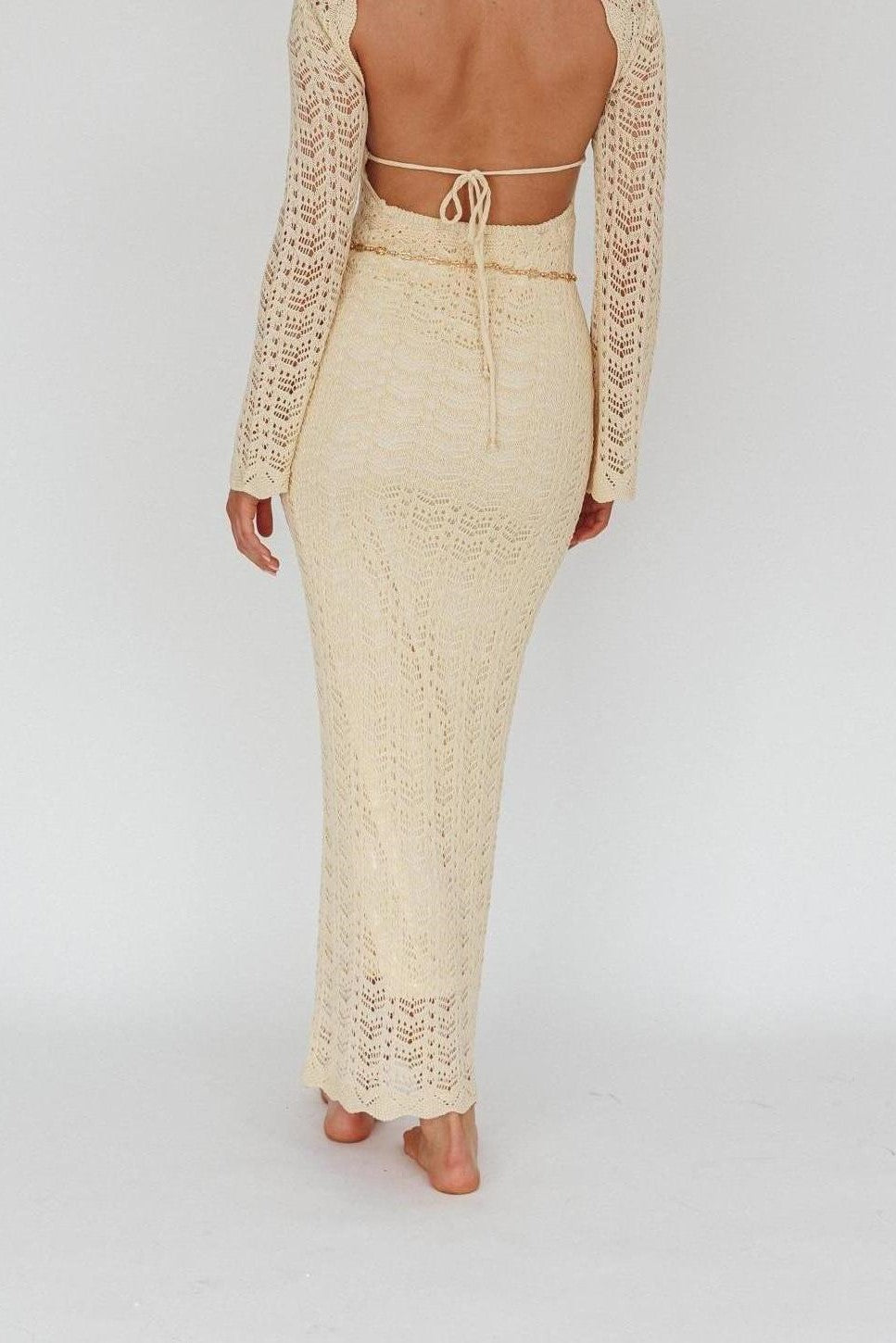 Jazmin Maxi Dress Crochet Cream