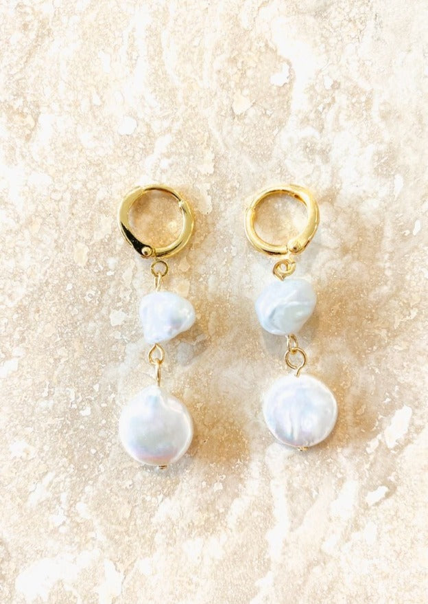 Aura Pearl 18K Gold Plated Earrings