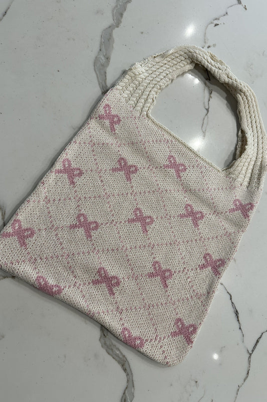 Mabel Bow Tote Bag Baby Pink