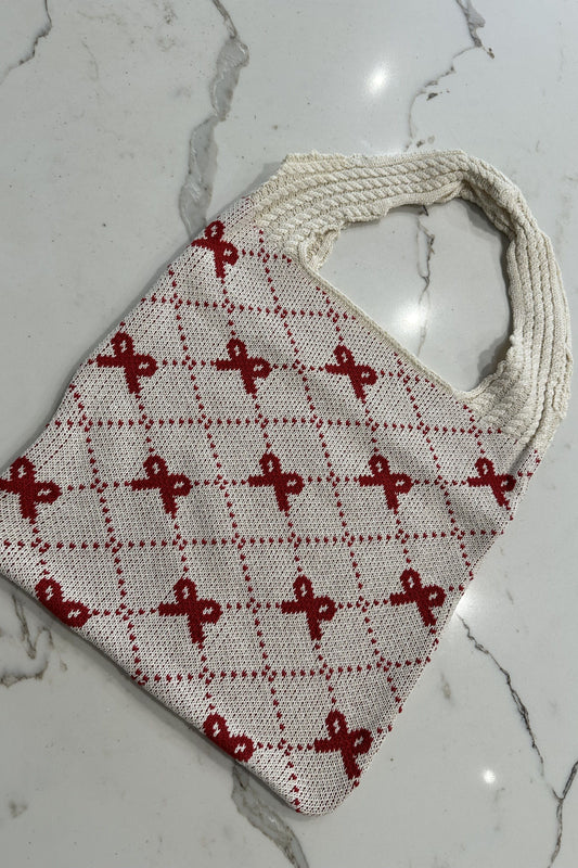 Mabel Bow Tote Bag Red