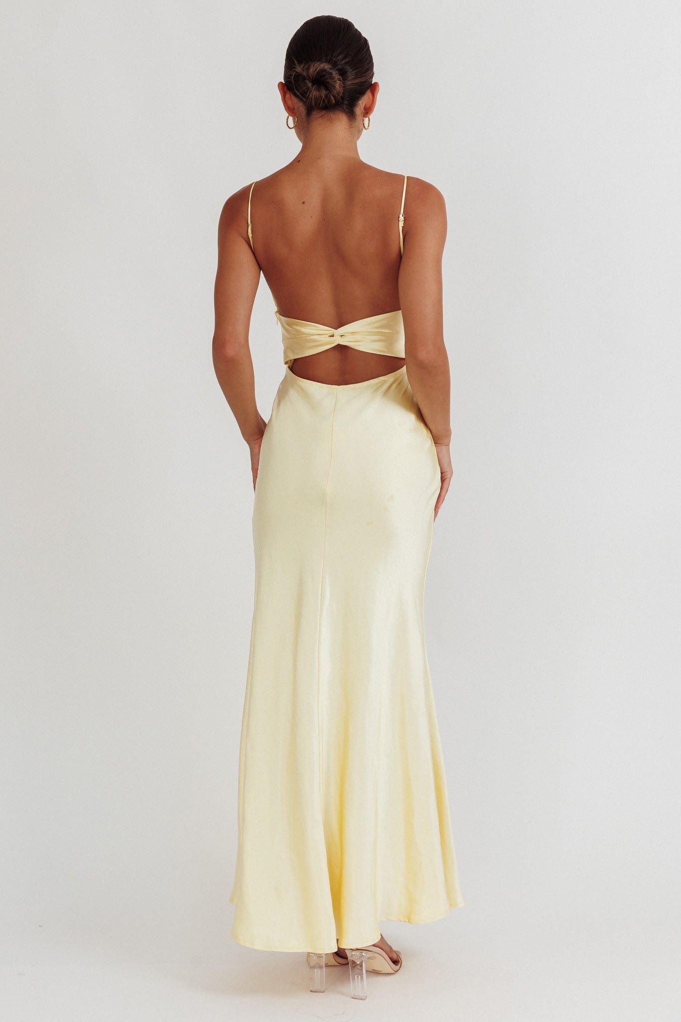 Penelope Shirred Bust Maxi Dress Lemon