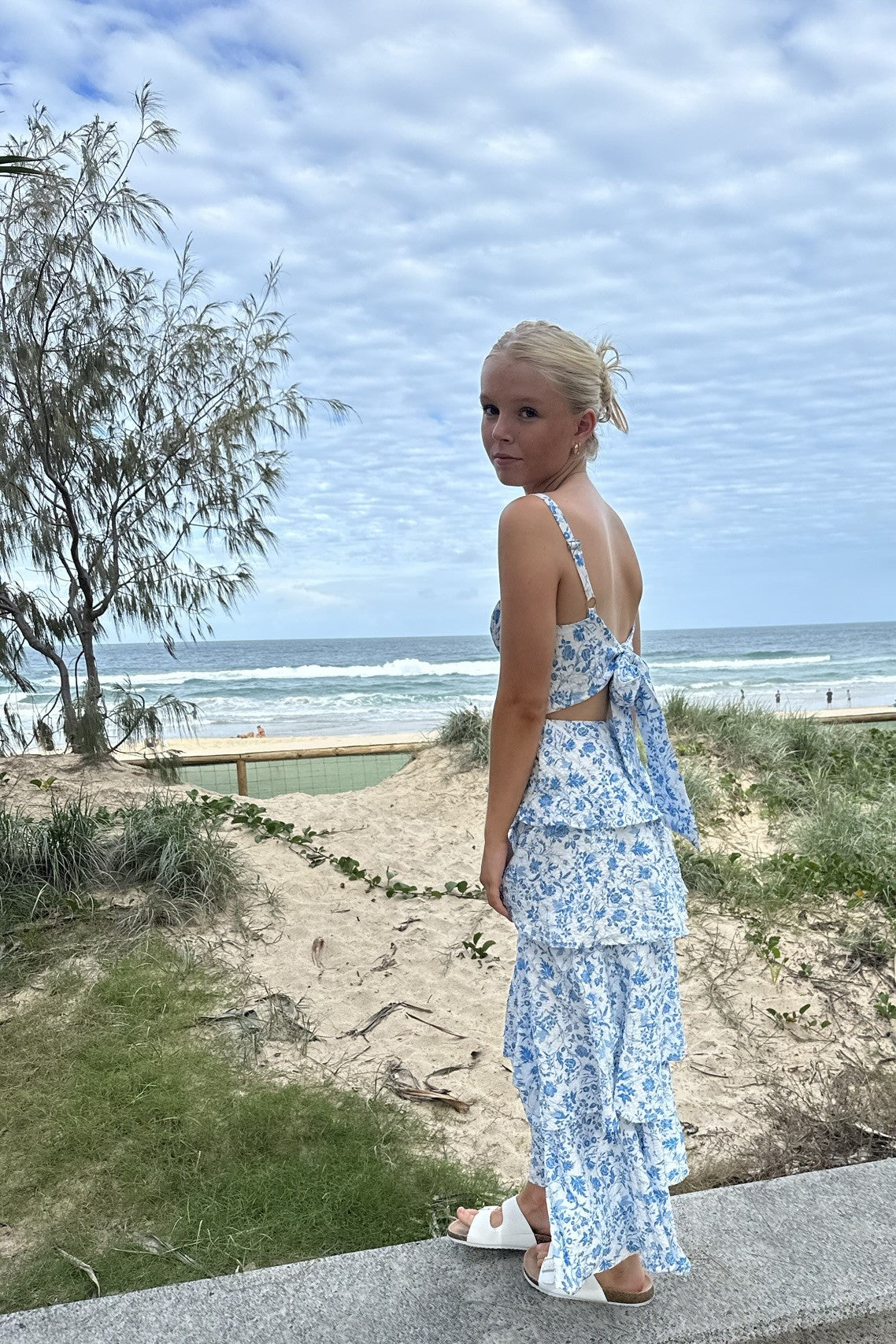 Rachelle Tiered Maxi Floral Blue