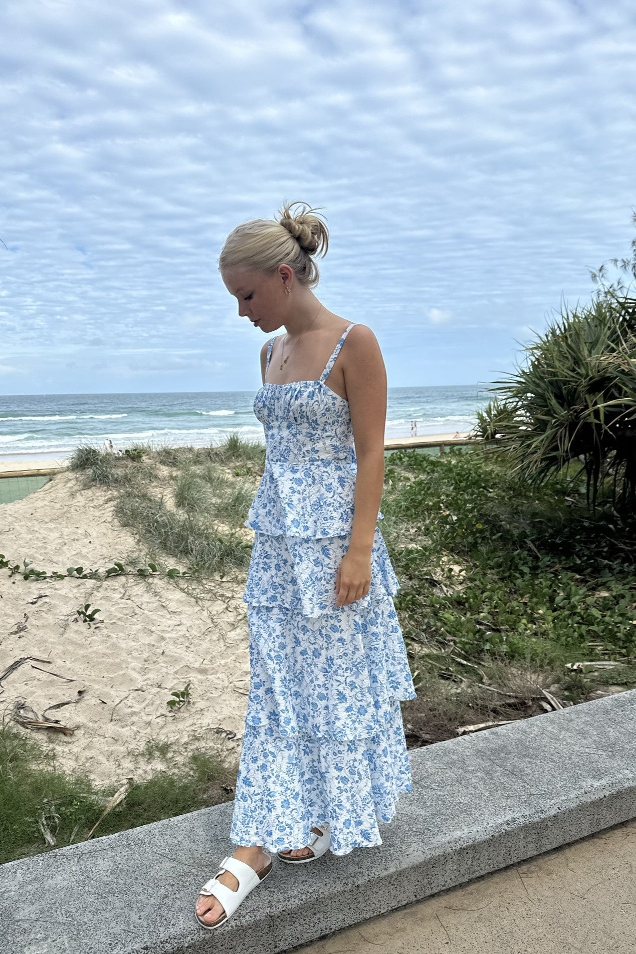 Rachelle Tiered Maxi Floral Blue